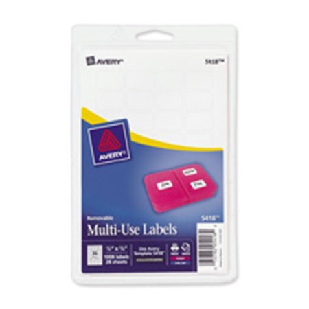 AVERY AVE Removable Multipurpose Label, 3 in. x 5 in., 40-PK, White AV463708